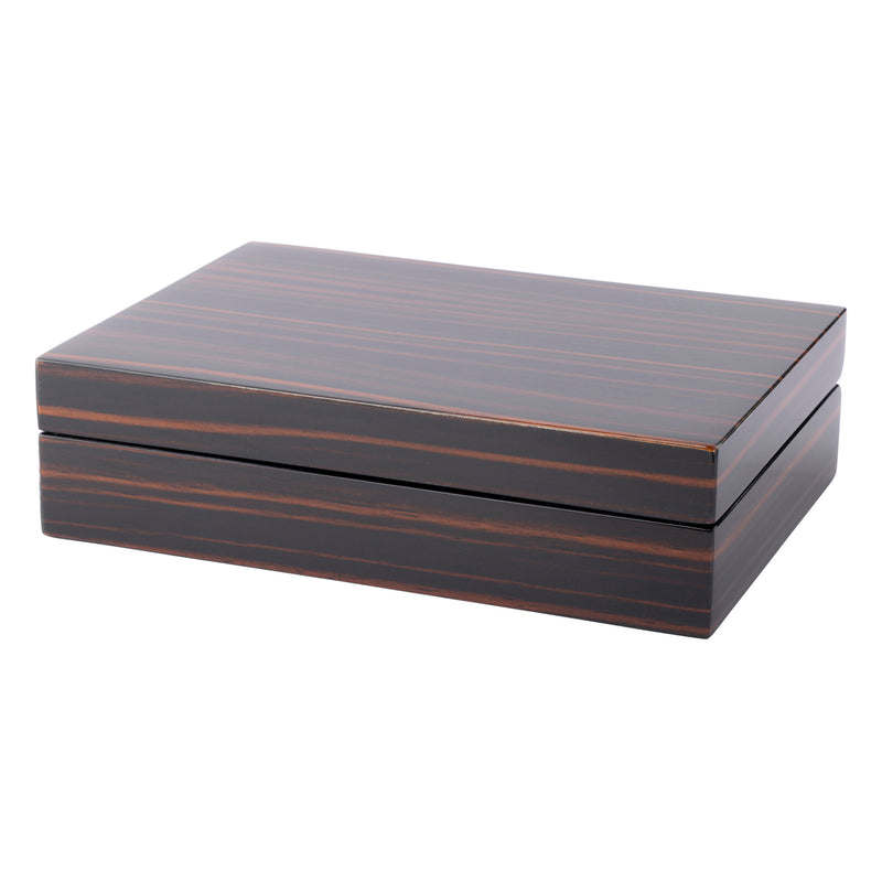 Ebony Wooden 16 Cufflink Box