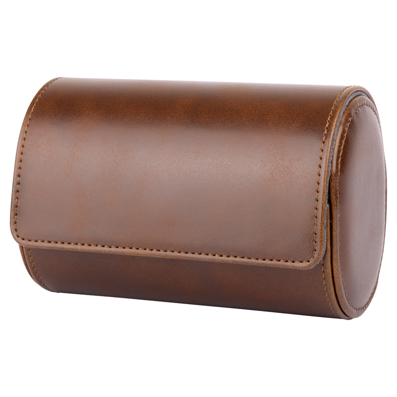 Brown 2 Watch Travel Case