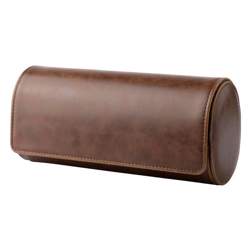 Brown 3 Watch Travel Case