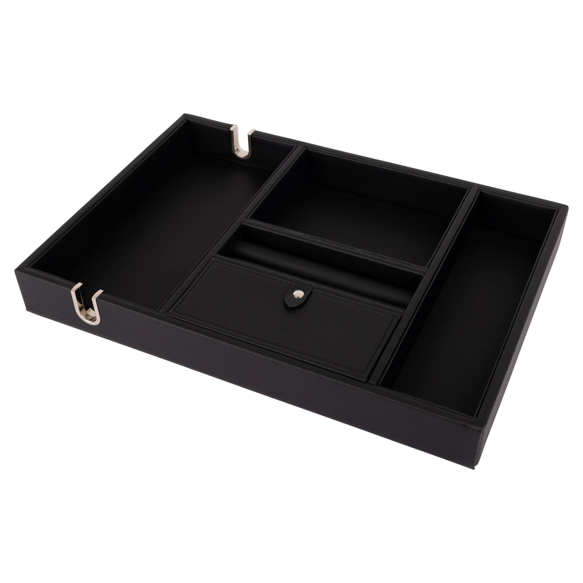 Black Leather Valet Tray