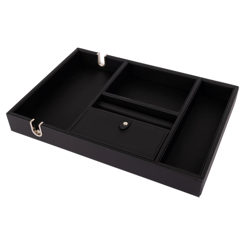 Black Leather Valet Tray