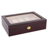Dark Cherry Display 10 Watch Lock Box