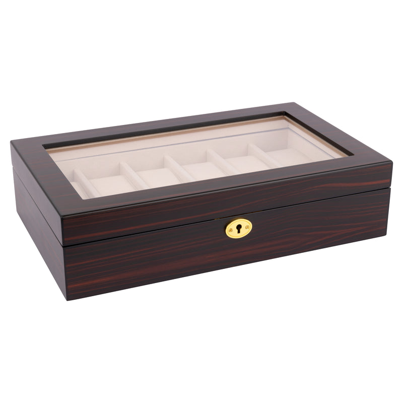 Ebony Display 12 Watch Lock Box