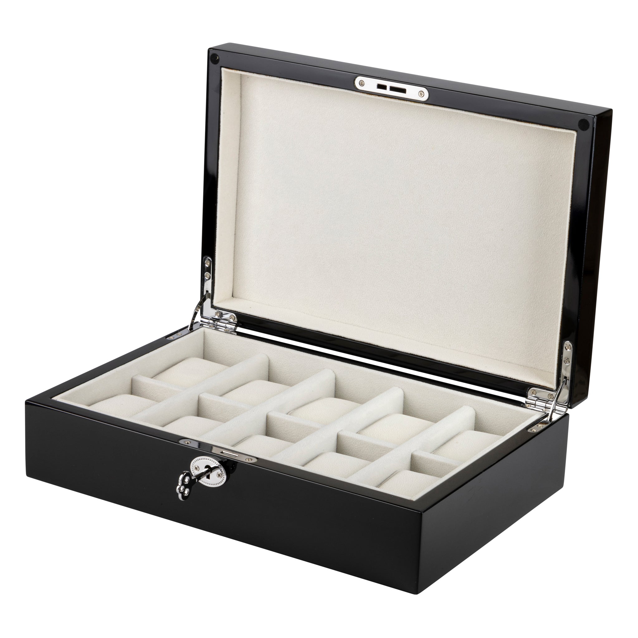 Piano Black 10 Watch Lock Box