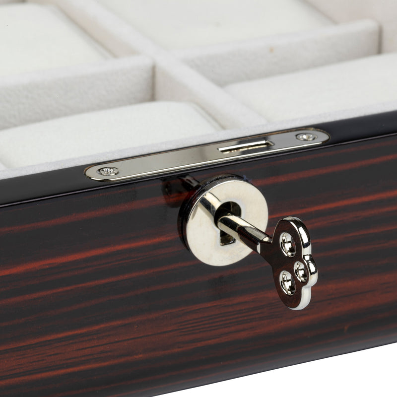 Ebony Wooden 6 Watch Lock Box